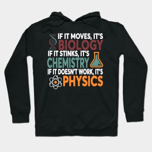 If It Moves It's Biology If It Stinks It's Chemistry If It Doesn't Work It's Physics Hoodie